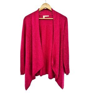 Eileen Fisher Womens Open Cardigan Sweater Size XS Pink‎ Linen Cotton Blend
